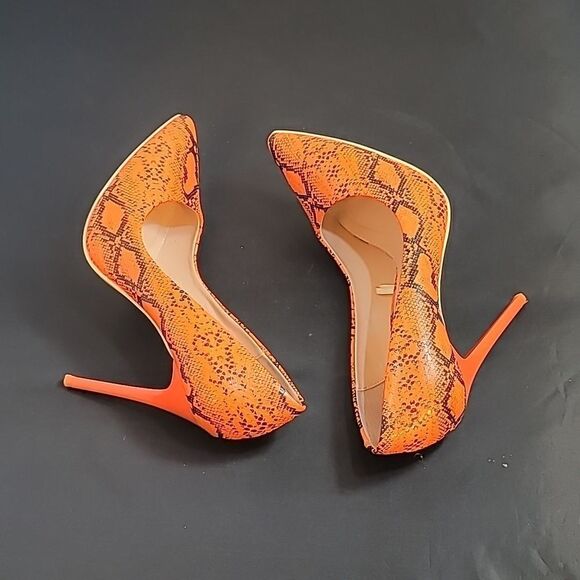 DAILY SEXY POINTE TOE THIN HIGH HEELED SNAKE PRINT SLIP-ON LADY PUMP STILETTOS - Picture 9 of 14